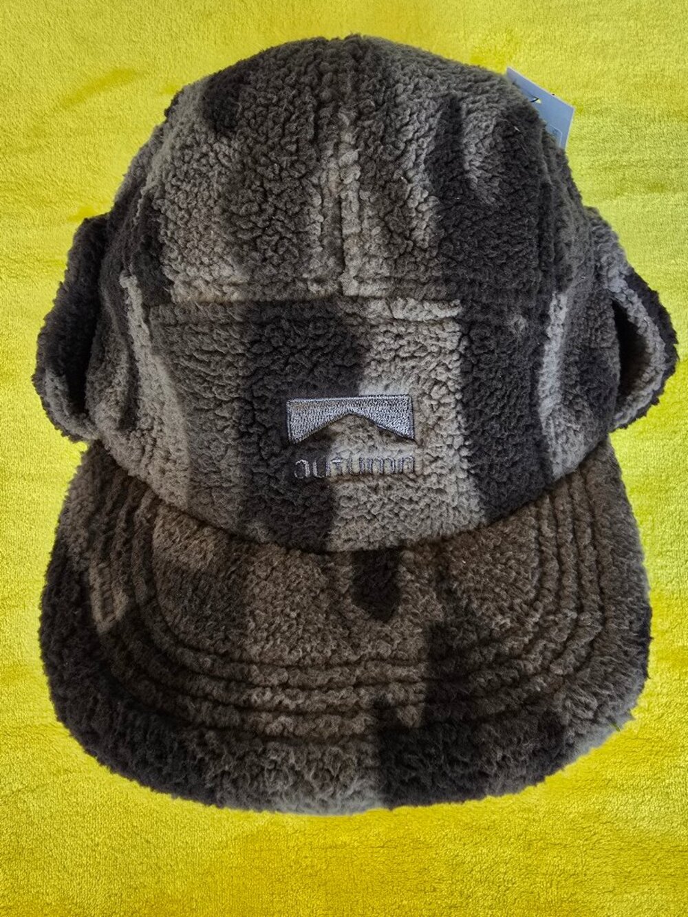 NWT AUTUMN fleece flap cap stone grey